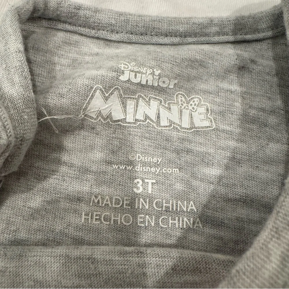 4/$20 Disney Kids Minnie Mouse Long Sleeve Tees - White and Gray 3t